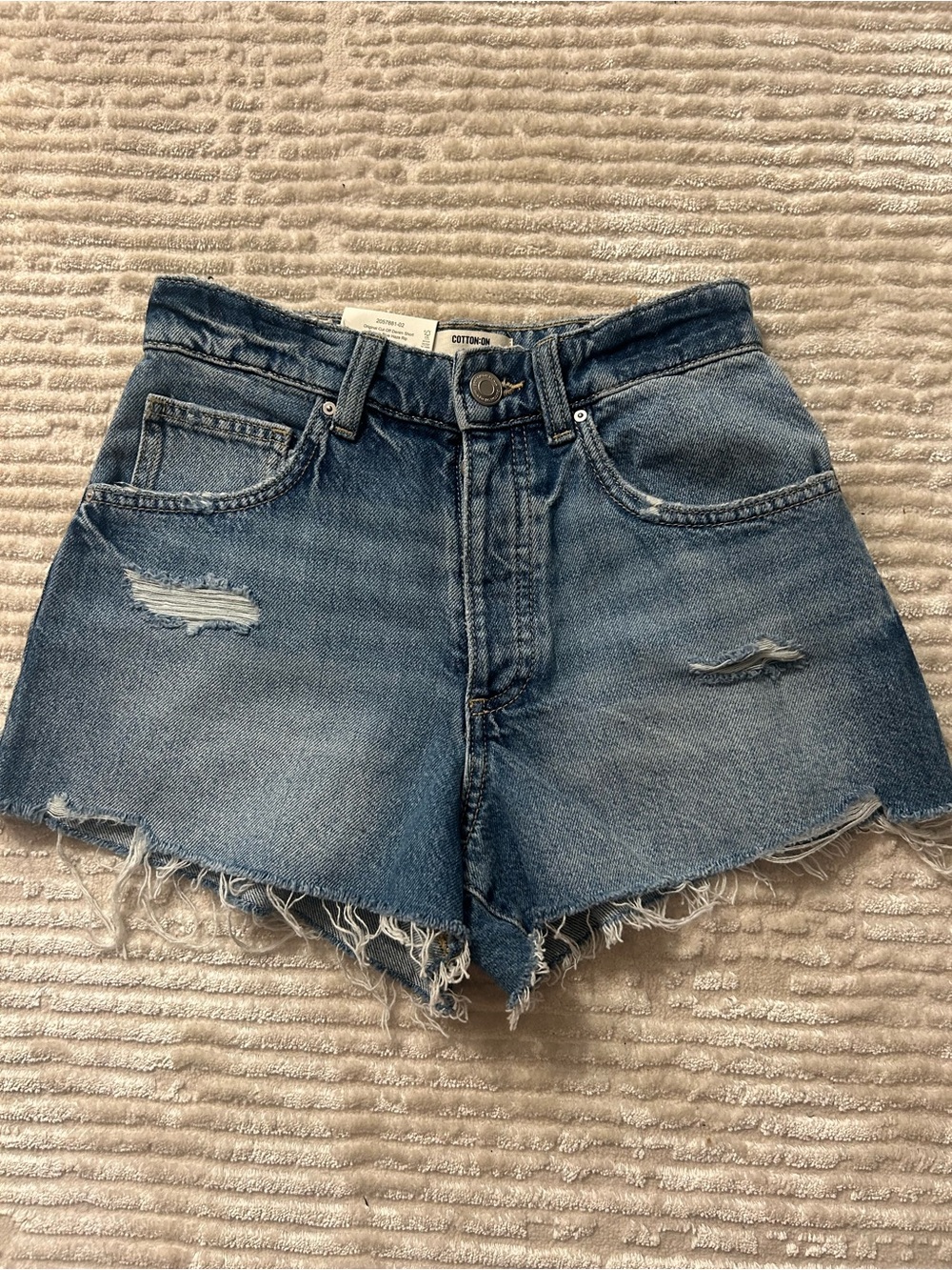 Cotton On Distressed Blue Denim Cutoff Shorts